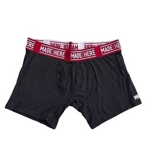 MADE HERE All American Black Red Viscose Rayon Spandex Boxer Brief Mens Sz S New